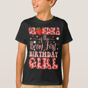 Camiseta Avó da menina de primeiro aniversário da baga mora
