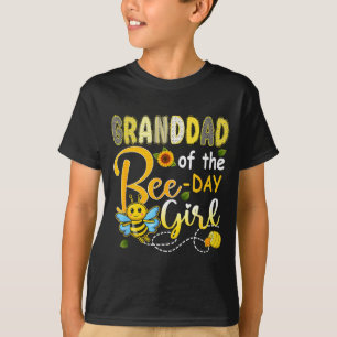 Camiseta Avô da menina do dia do bee aniversário engraçado