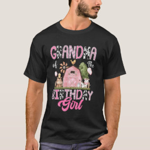 Camiseta Avó Da Menina Do Fazendão Vaca Rosa 1º Aniversário