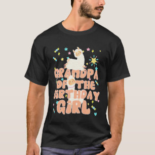 Camiseta Avô Da Menina Do Llama De Aniversário Família Corr