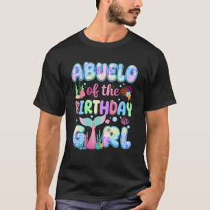 Camiseta Avô Da Menina Sereia De Aniversário Família Coorde