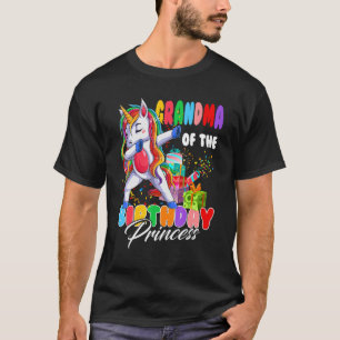 Camiseta Avó Da Princesa Aniversário Dabbing Unicorn G