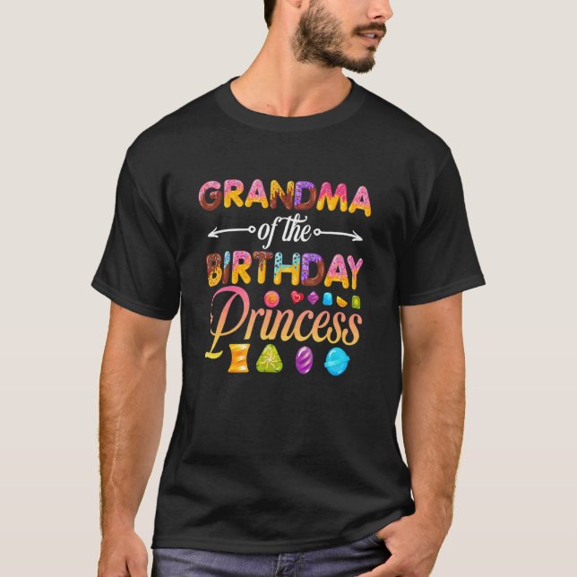 Camiseta Avó Da Princesa Aniversário, Rosquinha Aniversário (Frente)