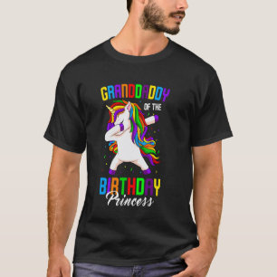 Camiseta Avô da Princesa de Aniversário Unicórnio Dabbin