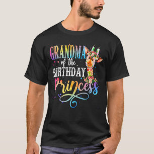 Camiseta Avó Da Princesa Girafa de Aniversário, Aniversário