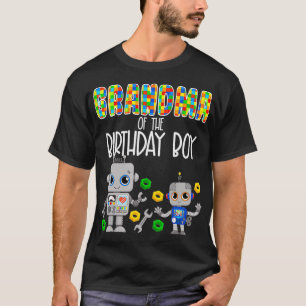 Camiseta Avó Da Robótica Do Festa De Bairthday Boy Robots