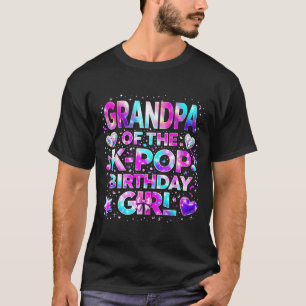 Camiseta Avô das Garotas de Aniversário do K-Pop Música Cor