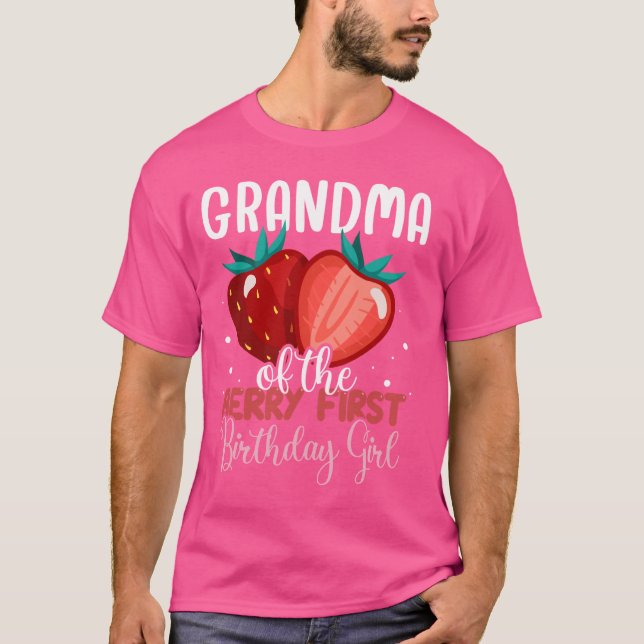 Camiseta Avó das Mães da família Berry First Birthday Girl (Frente)