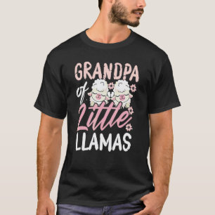Camiseta Avô das Pequenas Lhamas Gêmeas Recém-Nascidas Vovô