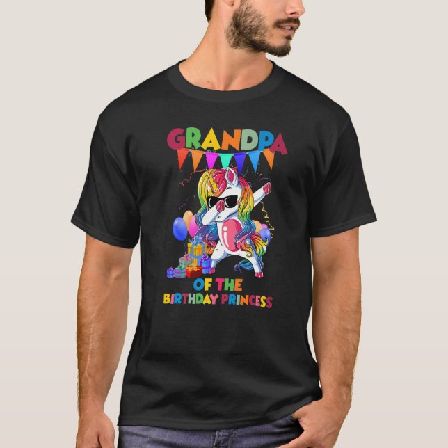 Camiseta Avô De Aniversário Da Princesa Dabbing Unic (Frente)