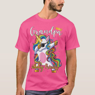 Camiseta Avô de Aniversário da Princesa Unicórn Bir