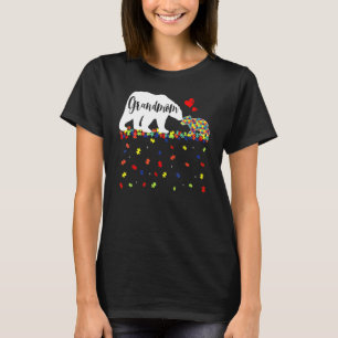 Camiseta Avó de Autismo Fofo Urso Conscientização da Famíli