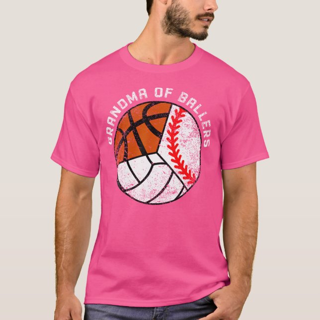 Camiseta Avó De Balas Engraçada Baseball Baske (Frente)