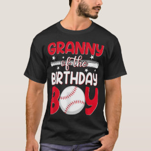 Camiseta Avó de Beisebol da Família do Menino do Aniversári
