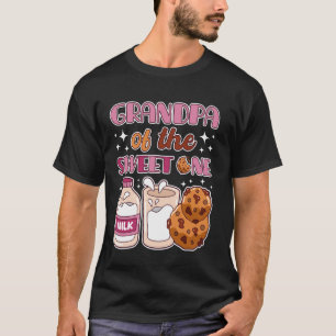 Camiseta Avô de Bolinhos e Leite Doce Um Aniversário de 1 a