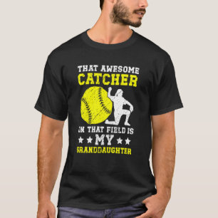 Camiseta Avó de Catcher de Softbol Orgulhosa Avó de Catcher
