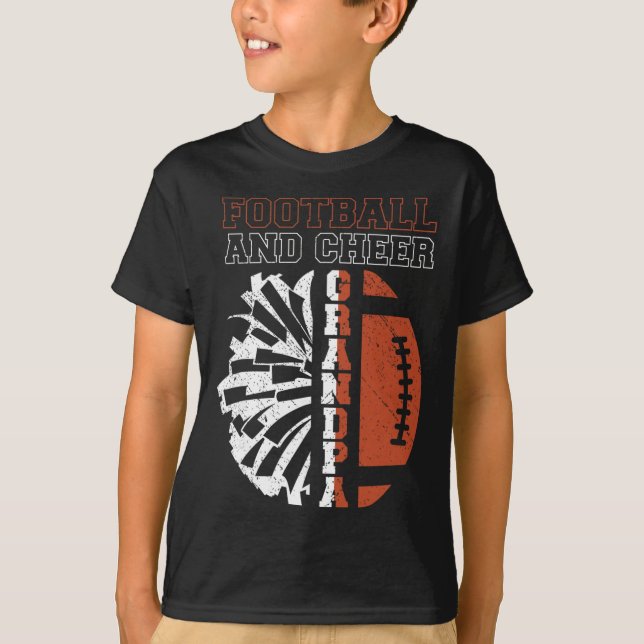 Camiseta Avô de Cheerleader e Futebol e Cheer (Frente)