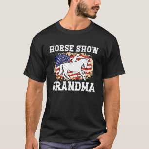 Camiseta Avó de Exposição de Cavalos Bandeira Americana Equ