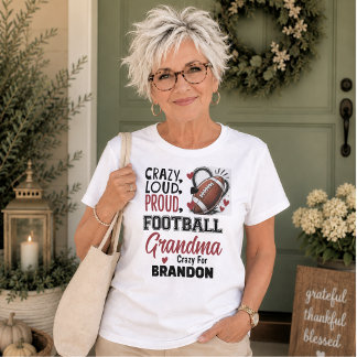 Camiseta Avó de Futebol Louca Orgulhosa e Barulhenta Camise