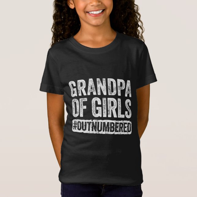 Camiseta Avô de Garotas com Presente de Dia de os pais Nume (Frente)