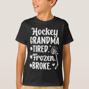 Camiseta Avó de hóquei cansada jogador de hóquei no gelo co