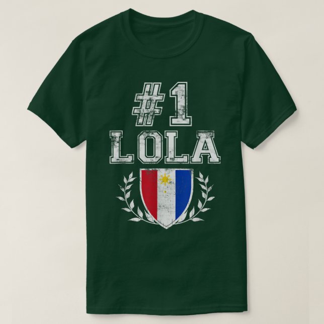 Camiseta Avó de Lola Filipina Número Um (Frente do Design)
