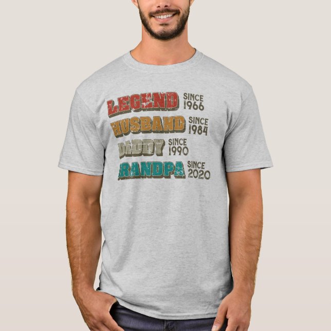 Camiseta Avô de Pai de legenda para marido personalizado (Frente)