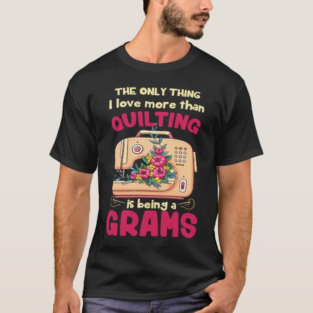 Camiseta Avó de Patchwork Gramas de Colcha para Quilter & S (Frente)