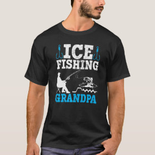 Camiseta Avô de Pesca no Gelo Masculino Funny Inverno Homem
