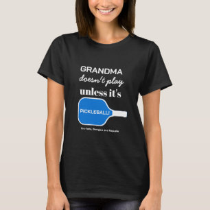 Camiseta Avó de Pickleball Tipografia Personalizada Humor D