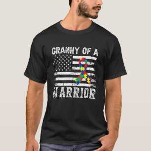 Camiseta Avó De Um Guerreiro Conscientização Do Autismo Par