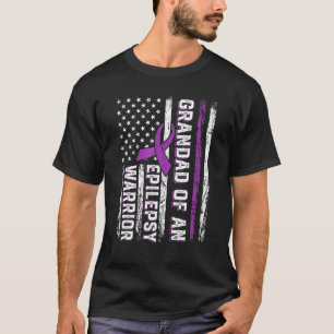 Camiseta Avô de um guerreiro Epilepsy Purple Ribbon Support