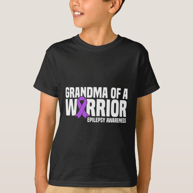 Camiseta Avó de um Guerreiro Roxo Epilepsia Awaren (Frente)