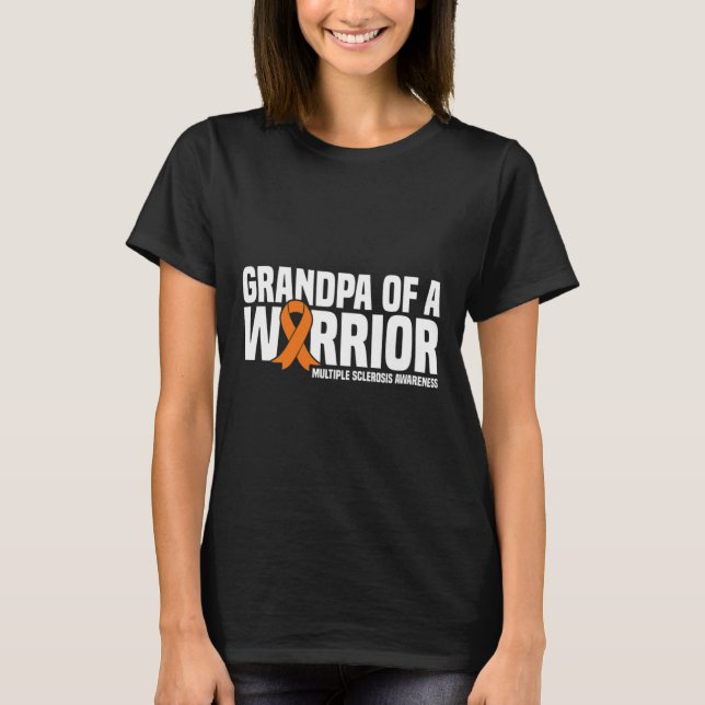 Camiseta Avô De Um Guerreiro, Sra. Múltipla Esclerose Aware (Frente)
