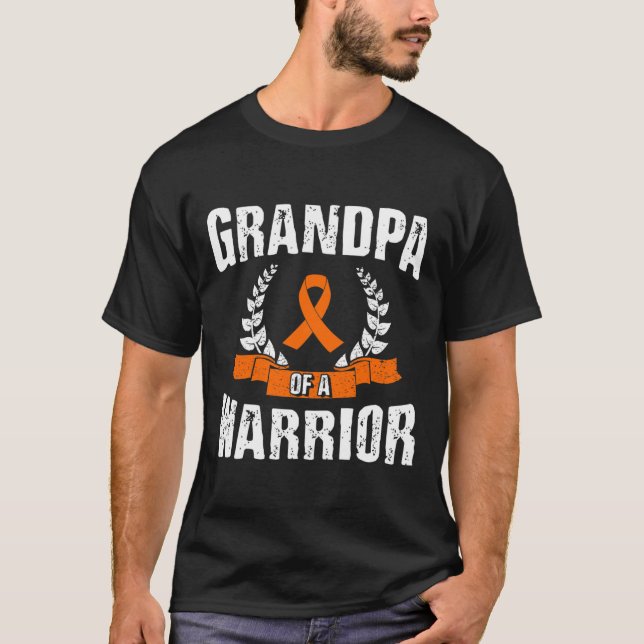 Camiseta Avô De Uma Consciência Da Leucemia Guerreira (Frente)