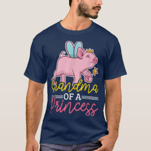 Camiseta Avó de uma princesa com um porco