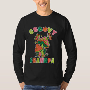 Camiseta avô descolado cogumelos retrô coloridos