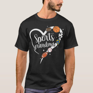 Camiseta Avó Desportista Coração Avó Desporto Avó Grande De