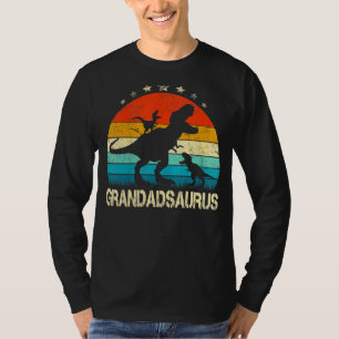 Camiseta Avô Dinossauro Grandadsaurus 2 Dois Crianças Chris