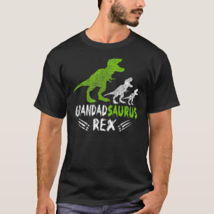 Camiseta Avô Dinossauro Grandadsaurus 2 Dois Crianças Chris