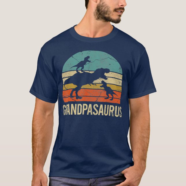 Camiseta Avô Dinossauro Pai Dotado Engraçado Avô Pasauro 2 (Frente)