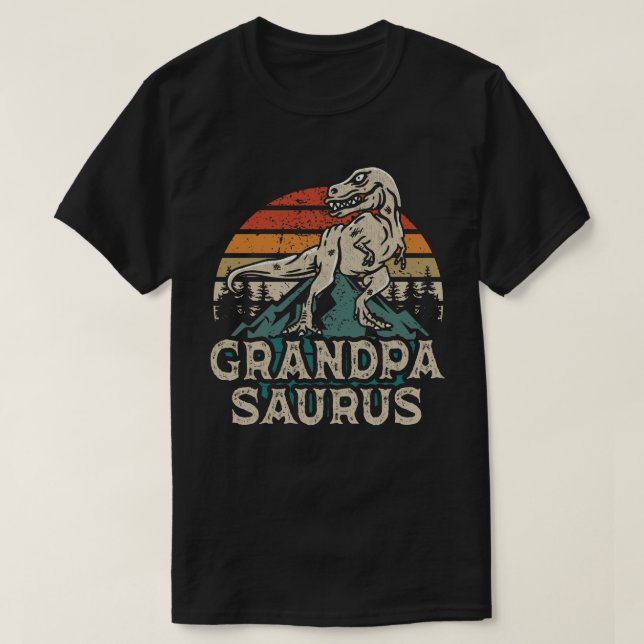 Camiseta Avô Dinossauro Vovô Dia de os pais Saurus (Frente do Design)