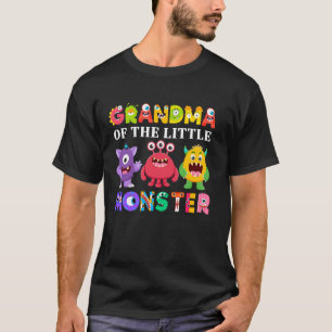 Camiseta Avó Do Aniversário Da Família Do Pequeno Monstro