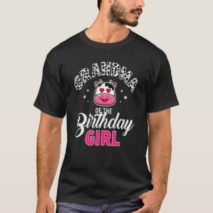 Camiseta Avó do Aniversário da Fazenda de Vacas para Menina
