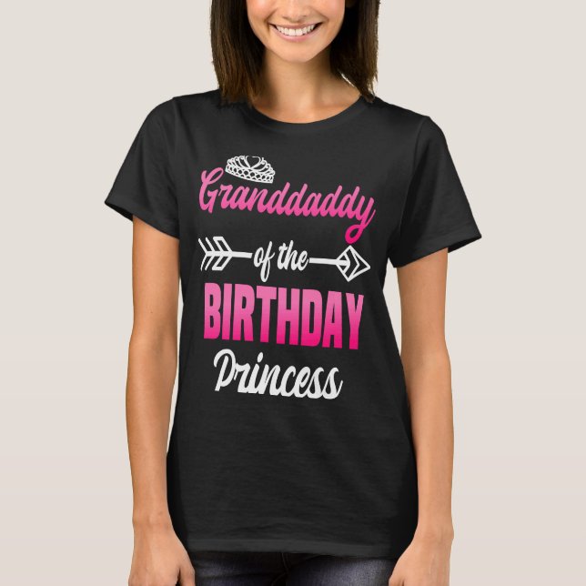 Camiseta Avô do aniversário da Princesa do Bday Cel (Frente)