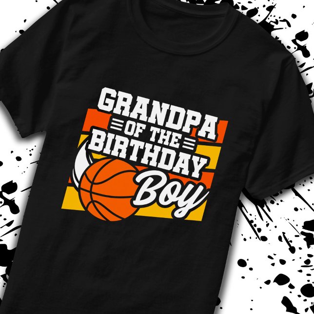 Camiseta Avô do Aniversário de Basquete (Criador carregado)