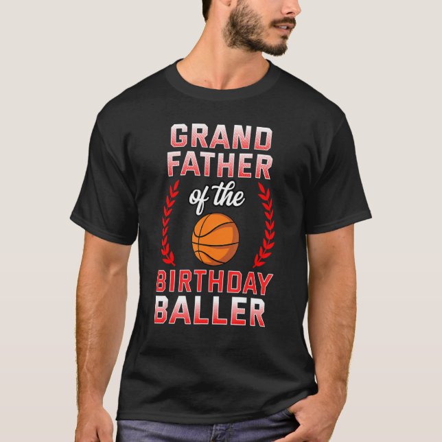 Camiseta Avô Do Aniversário De Basquete (Frente)
