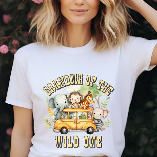 Camiseta Avó do aniversário do Selvagem safari de animais