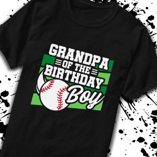 Camiseta Avô do Aniversário Garoto Boys Beisebol Avô