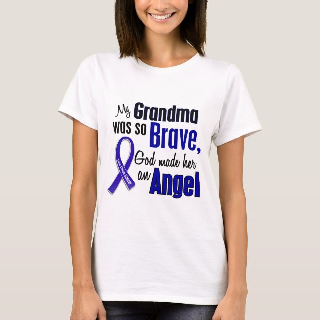Camiseta Avó do ANJO 1 do cancro do cólon (Frente)